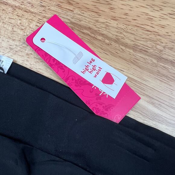 Xhilaration Juniors' High Leg High Waist Black Bikini Bottoms - Size Large - NWT - Picture 2 of 5